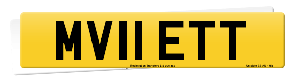 Registration number MV11 ETT